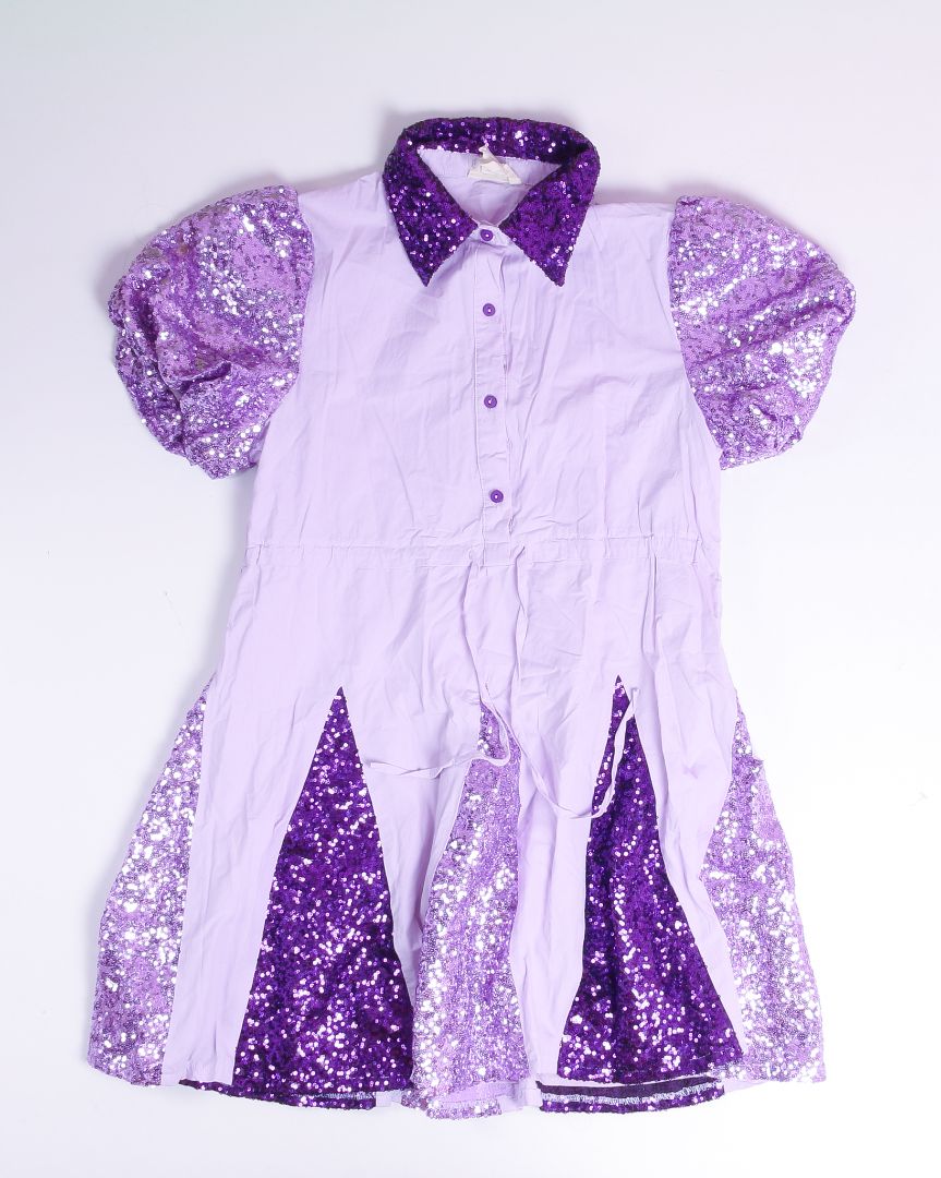 Purple Fantastic Fawn Button Up Dress with Sequins, M