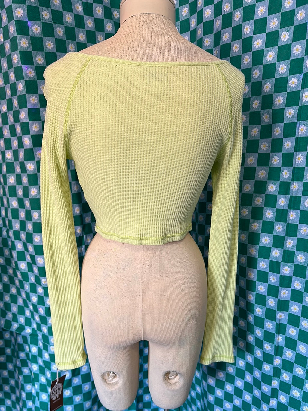 Green BDG Cropped Long Sleeve, M
