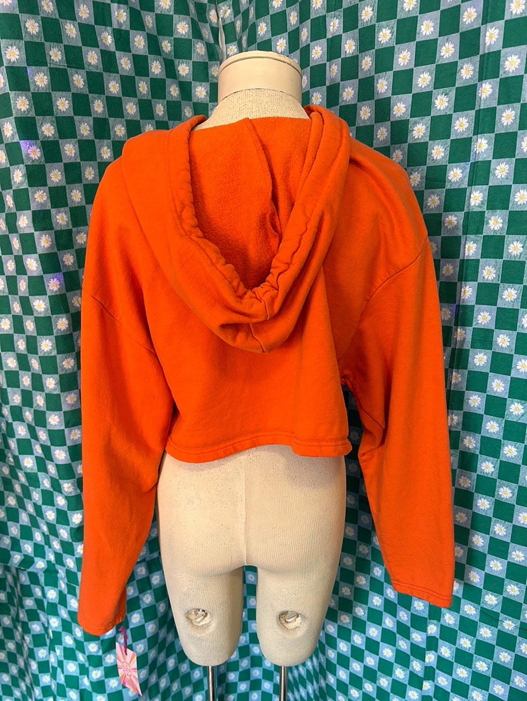 Orange Out From Under Cropped Hoodie, L