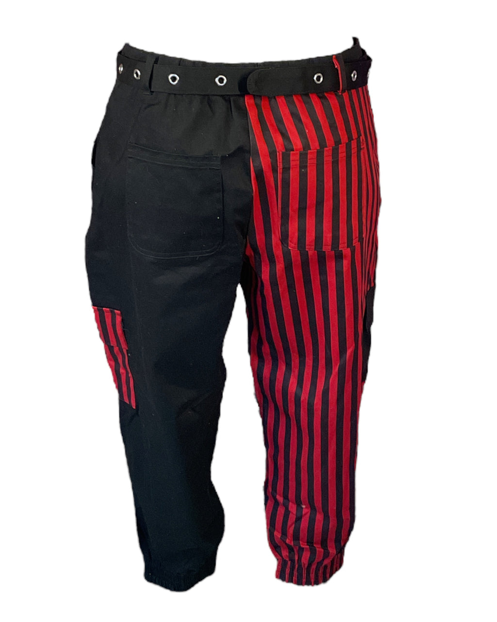 Black/Red Striped Hot Topic Cargo Pants, 1