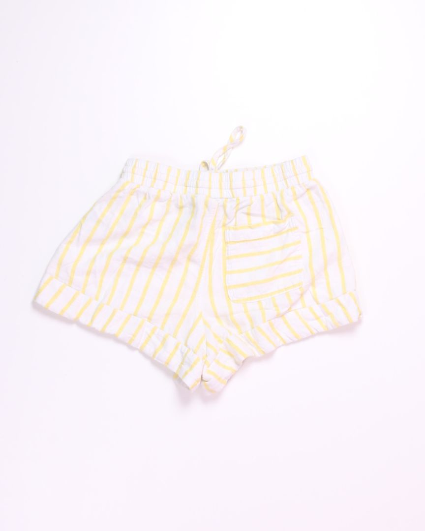 White/Yellow Universal Thread Linen Shorts, XS