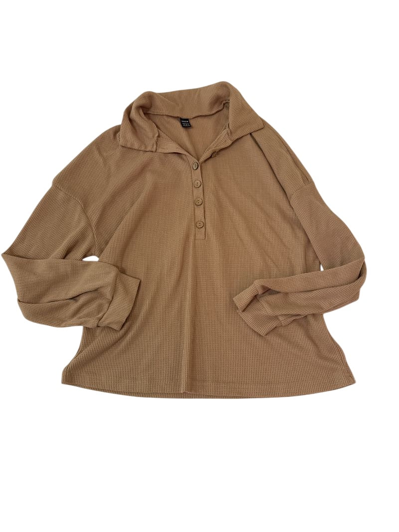 SHEIN Collared Henley Long Sleeves