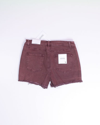 Brown Zenana High Rise Shorts, L