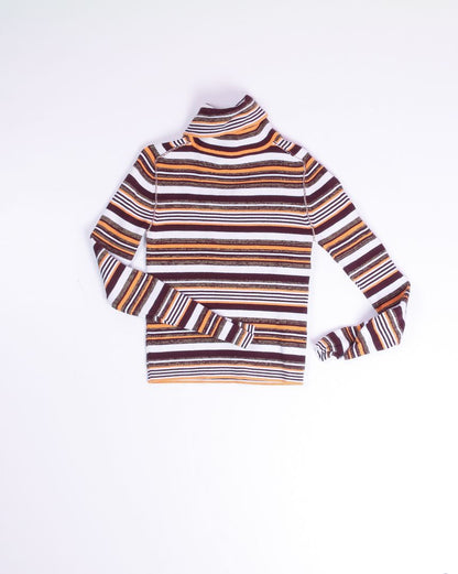 White/Brown Urban  Outfitters Ribbed Turtleneck, S