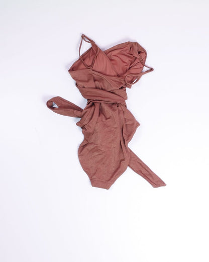 Brown Aerie Tied Bodysuit, XL