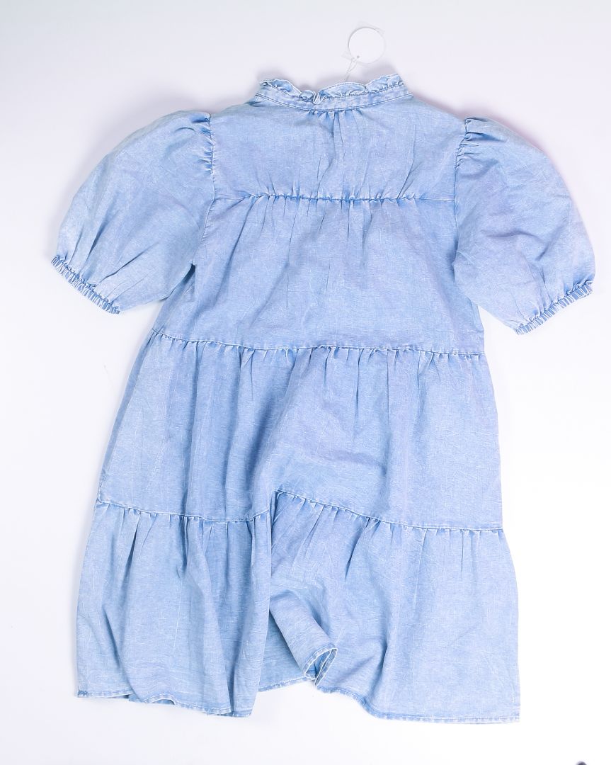Denim Oddi Tiered Midi Dress, S