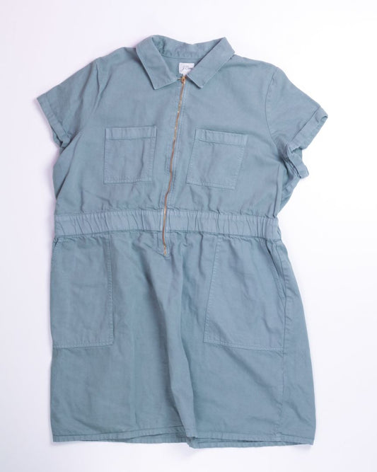 Green J Crew Denim Zip Up Dress, 22