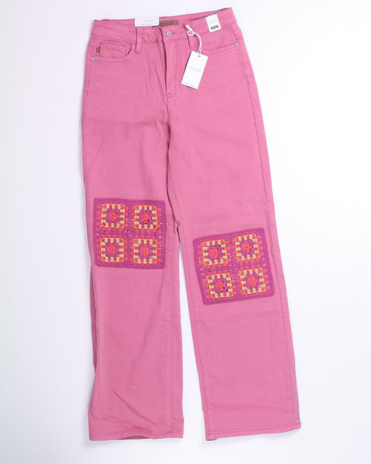 Pink Judy Blue Patchwork Pants, 8