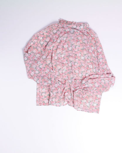 Pink/Green Dress Forum Sheer Button Up, S