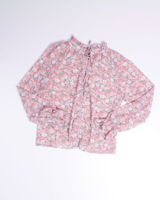 Pink/Green Dress Forum Sheer Button Up, S