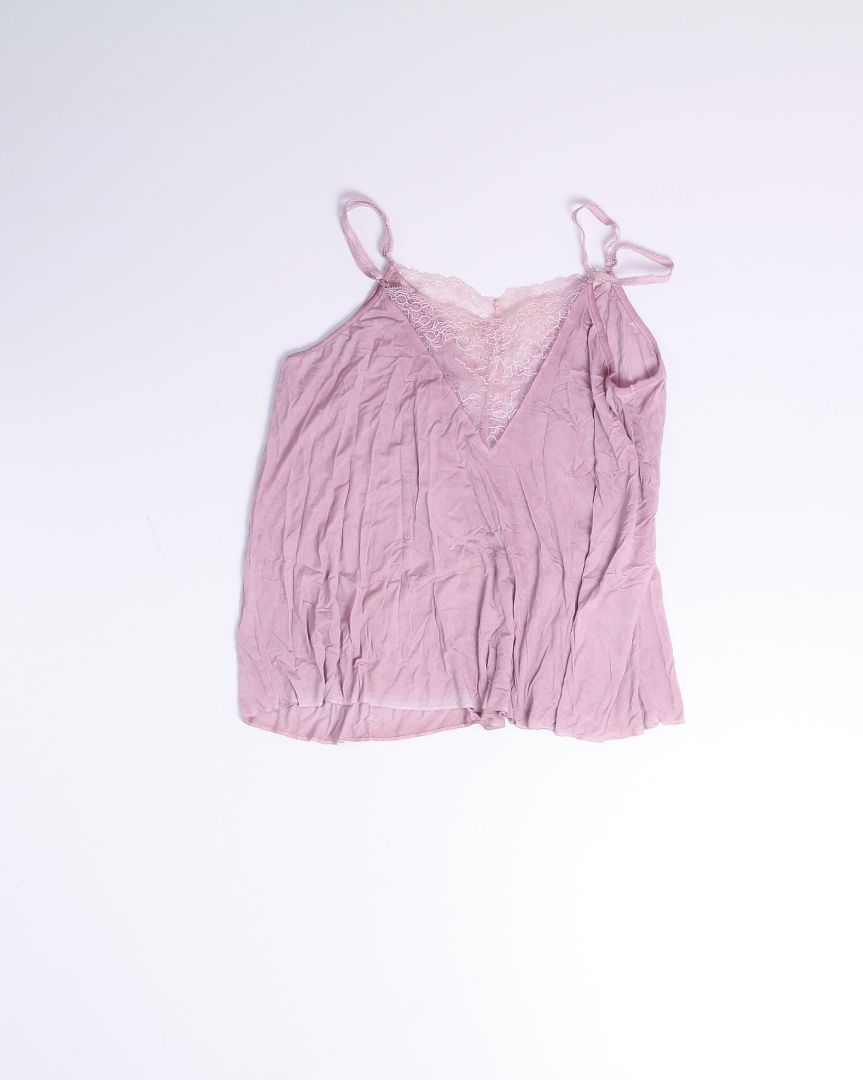 Pink POL Basic Tank with Lace, S