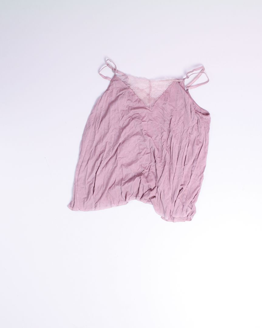 Pink POL Basic Tank with Lace, S