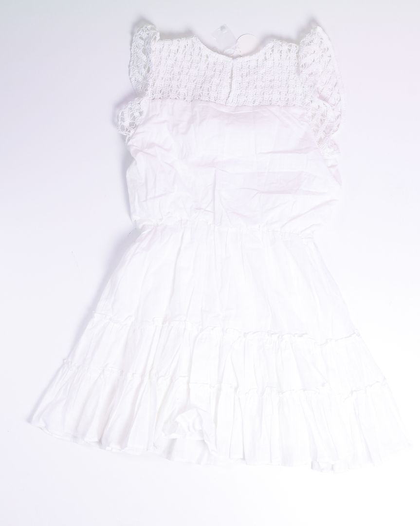 White Oddi Tiered Dress, M