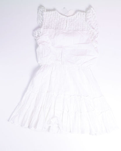 White Oddi Tiered Dress, M