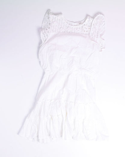 White Oddi Tiered Dress, M