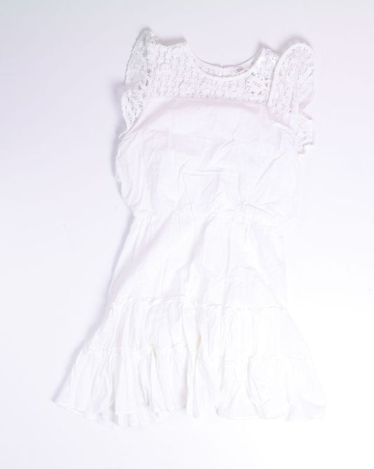 White Oddi Tiered Dress, M