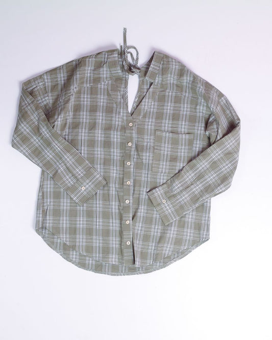 Green Like Love Plaid Button Up, S