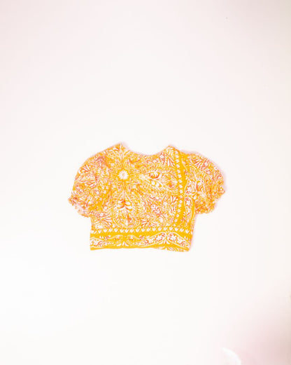 Yellow Forever21 Cropped Tee, M