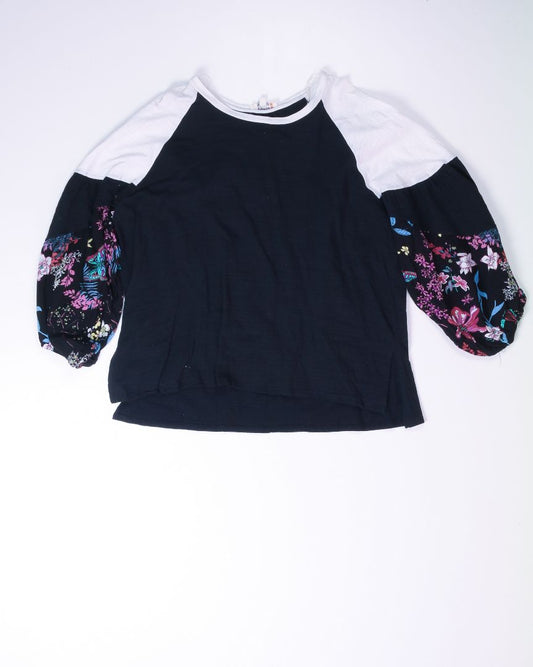 Black Umgee Balloon Sleeve Tee, XL