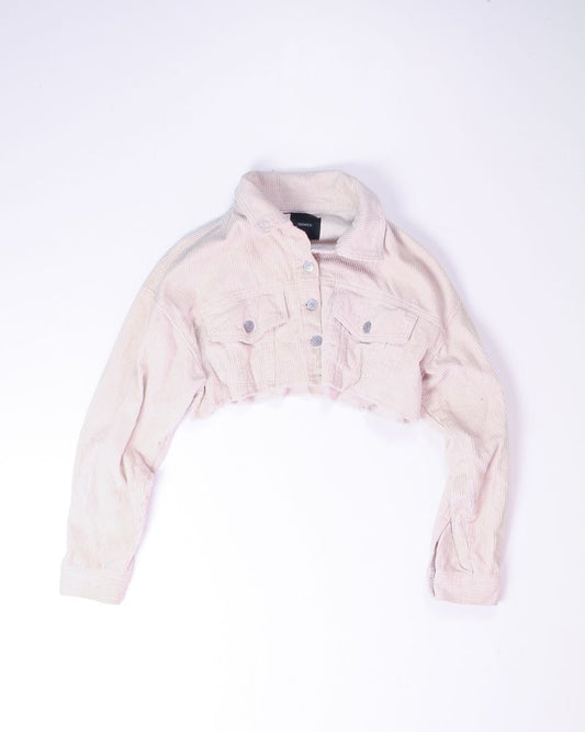 Cream Forever21 Cropped Jacket, S