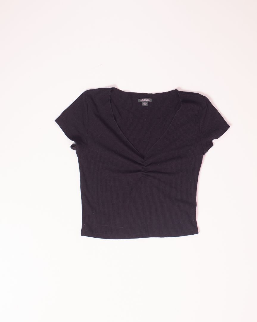 Black Wild Fable Cropped Tee, M