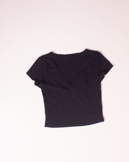 Black Wild Fable Cropped Tee, M