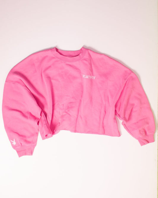 Pink Playboy by Pacsun Cropped Crewneck, S