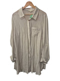 Indigo Rose Button-Up Blouse Long Sleeves