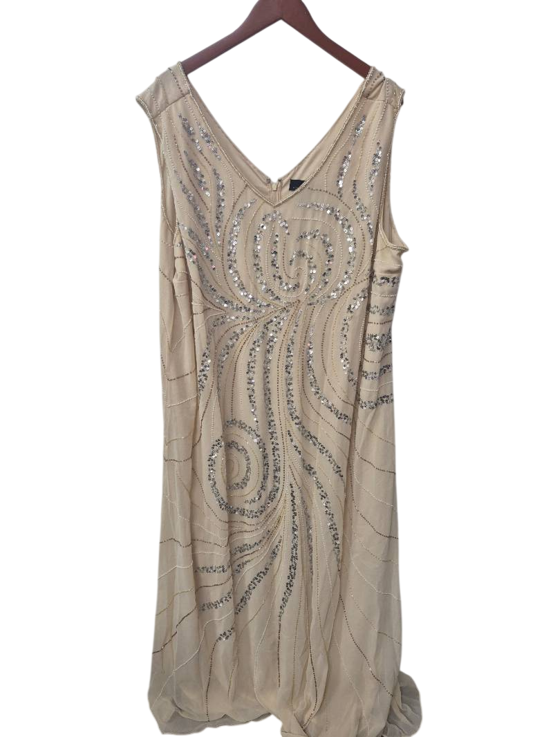 Midnight Velvet Embellished Sleeveless Dress Vintage