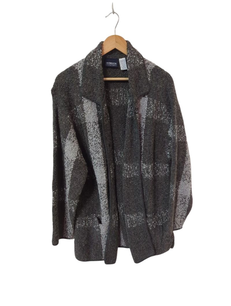 Liz Claiborne Plaid Knit Blazer Outerwear