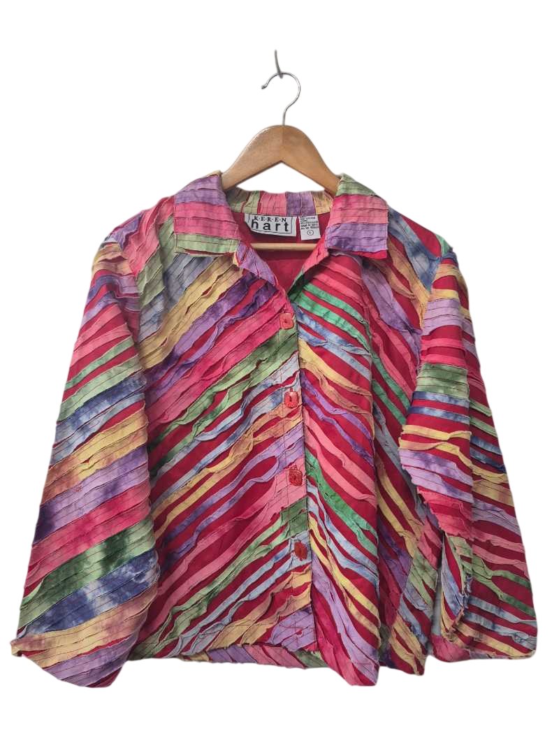 Karen Hart Striped Button Blouse Vintage