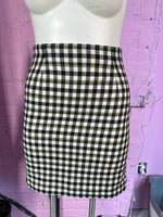 Black Gingham Talbots Pencil Skirt, 12