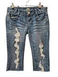 Almost Famous Distressed Capri Jeans