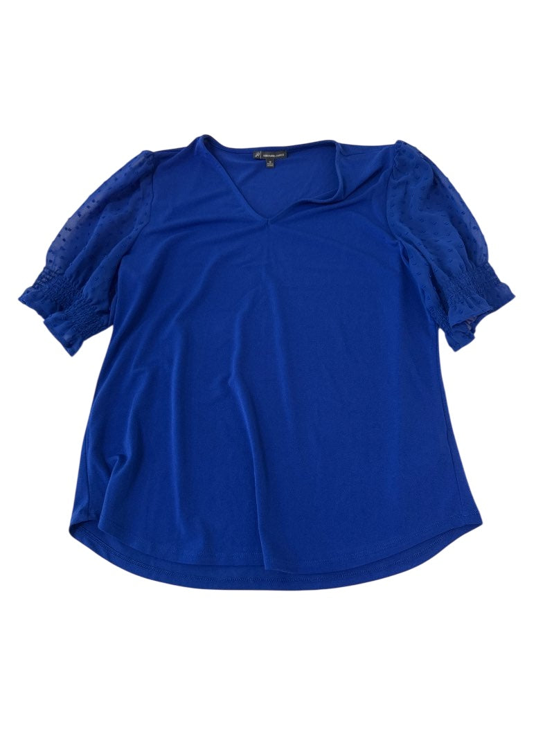 Adrianna Papell V-Neck Blouse Short Sleeves