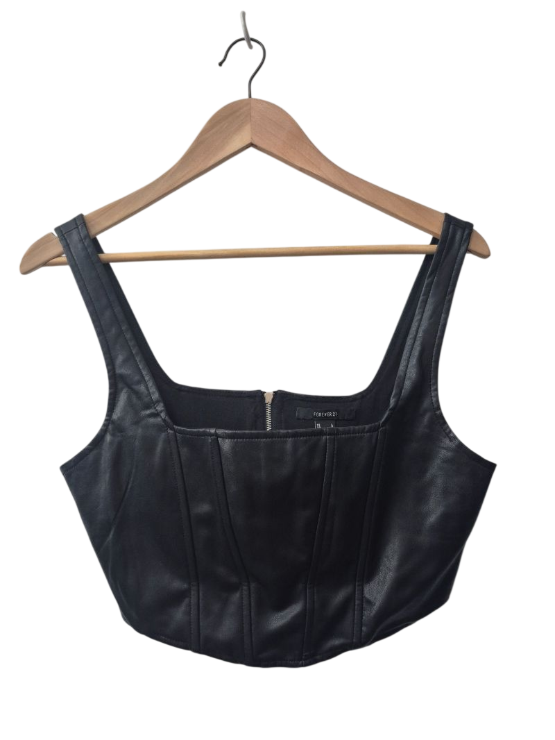 Forever 21 Faux Leather Corset Tanks