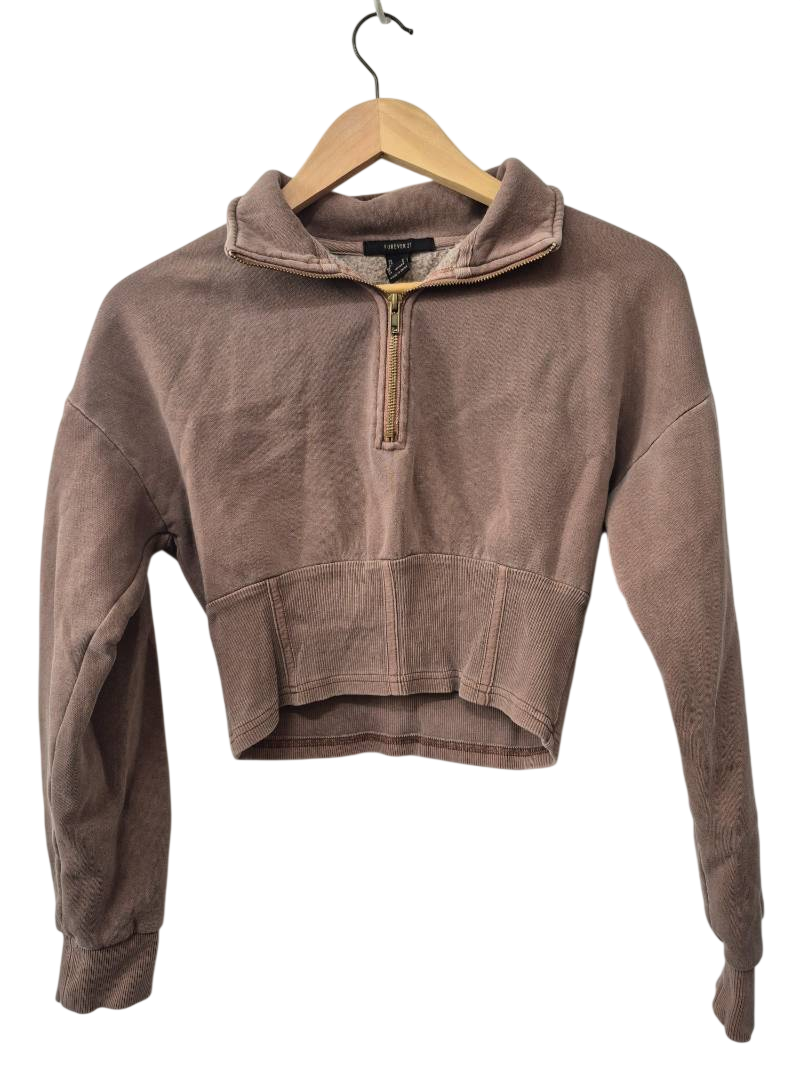 Forever 21 Quarter-Zip Cropped Long Sleeves
