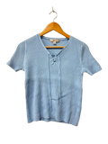 Carolyn Taylor Lace-Up Knit Short Sleeves