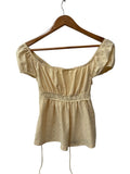 Off-Shoulder Eyelet Short Sleeves