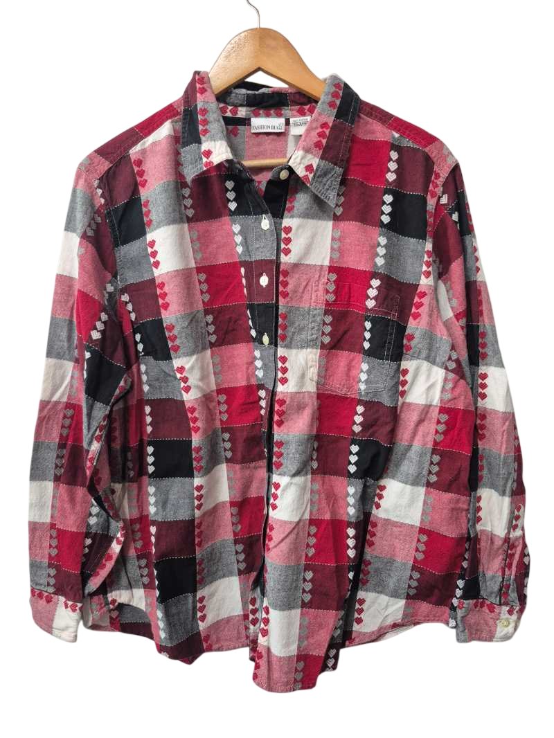 Fashion Bug Plaid Button-Up Shirt Vintage