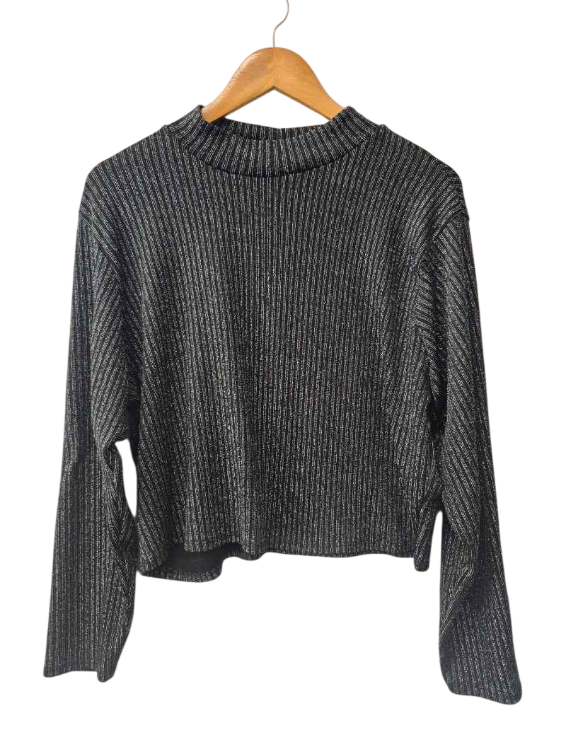 Charlotte Russe Ribbed Mock Neck Long Sleeves