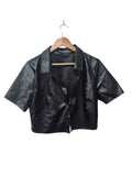 Fashion Nova Faux Leather Shirt Short Sleeves