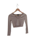 Forever 21 Cropped V-Neck Long Sleeves