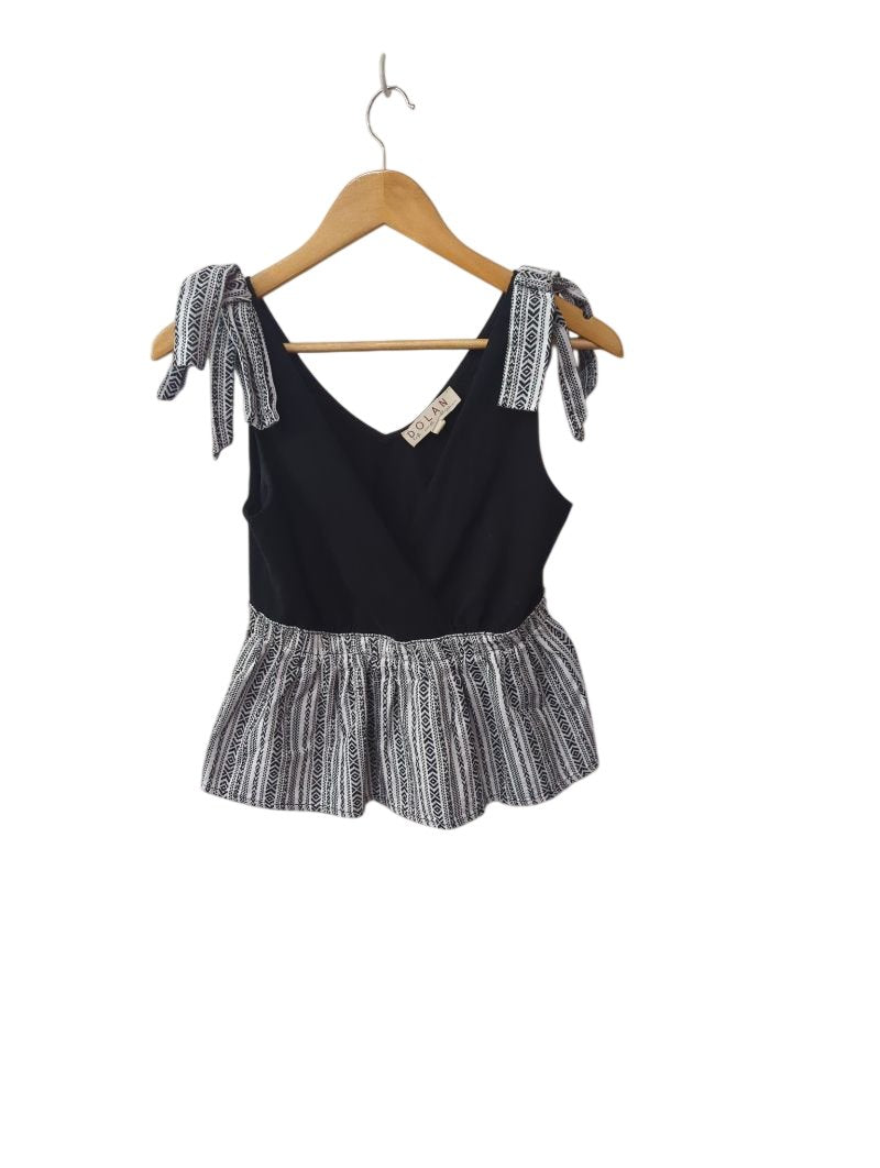 Dolan Tie Shoulder Peplum Tanks
