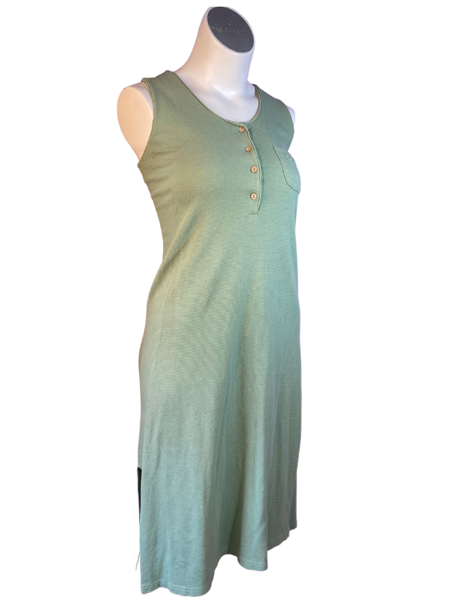 Green Buttoned Kathy Ireland Maxi Dress, L