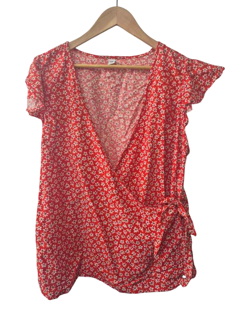 Old Navy Floral Wrap Short Sleeves