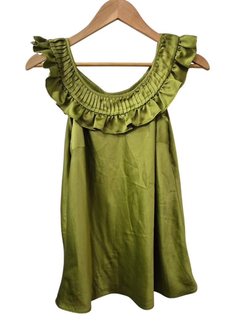 Allen B Ruffled Scoop Neck Tanks