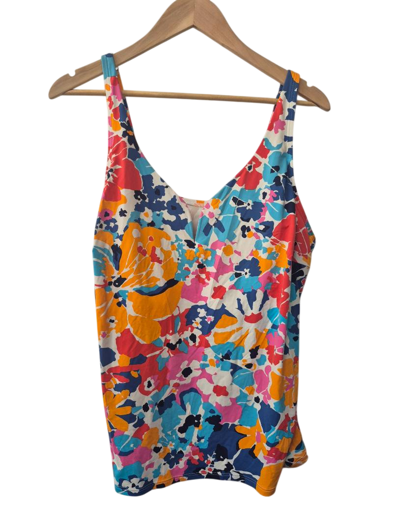 Lands' End Floral V-Neck Swimwear