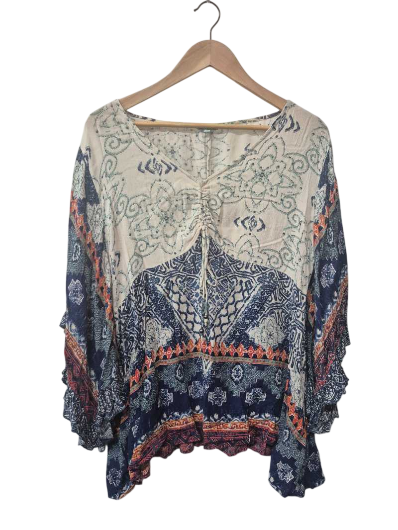 Nostalgia Bohemian Patterned Top Long Sleeves