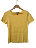 August Silk Ribbed Scoop Neck Short Sleeves