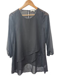 Black Rainn Layered Tunic Long Sleeves